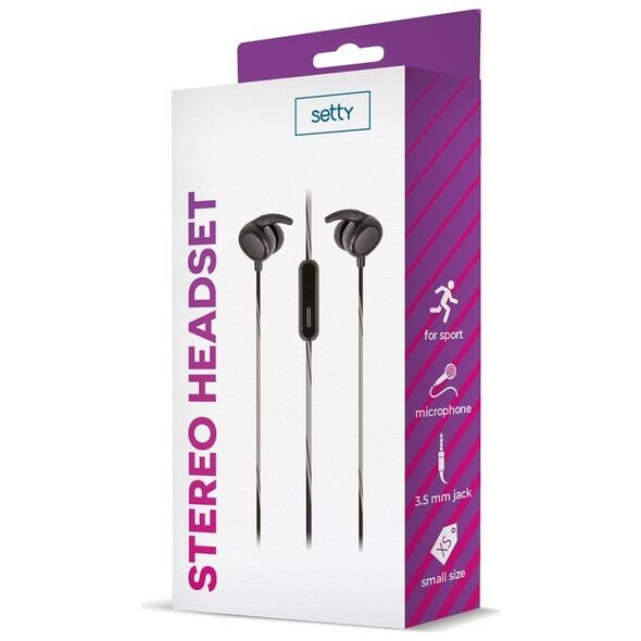 Setty wired earphones Sport black
