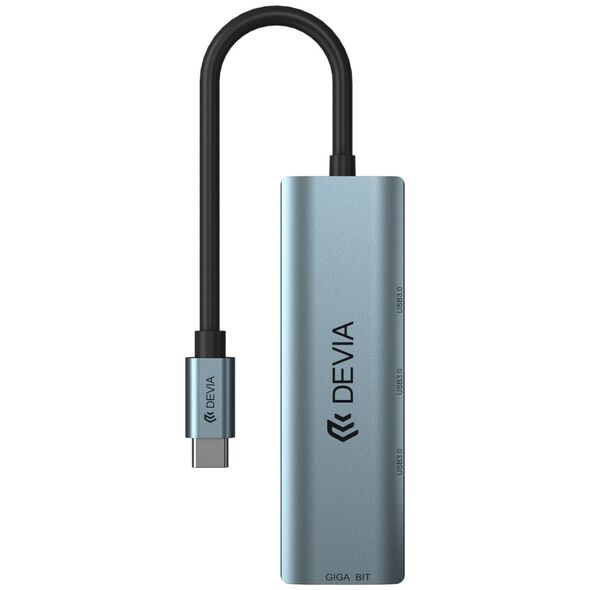 Devia adapter HUB USB-C 3.1 to 4x USB 3.0 deep gray