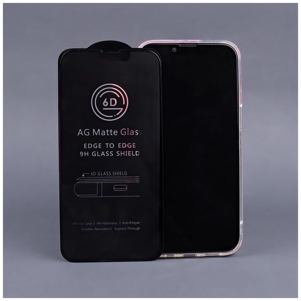 Tempered glass 6D matte for iPhone 13 Pro Max 6,7'' / 14 6,7&quot; Plus black frame