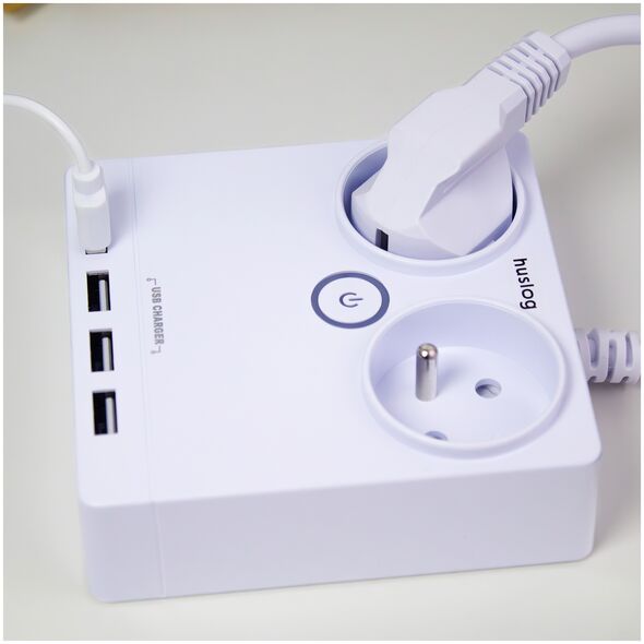 Huslog flat extension cord with 2 sockets EMX-190124