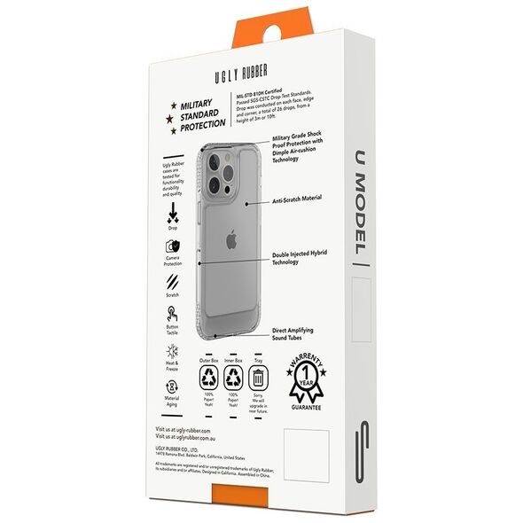 Ugly Rubber UMODEL case for iPhone 14 Pro 6,1&quot; clear