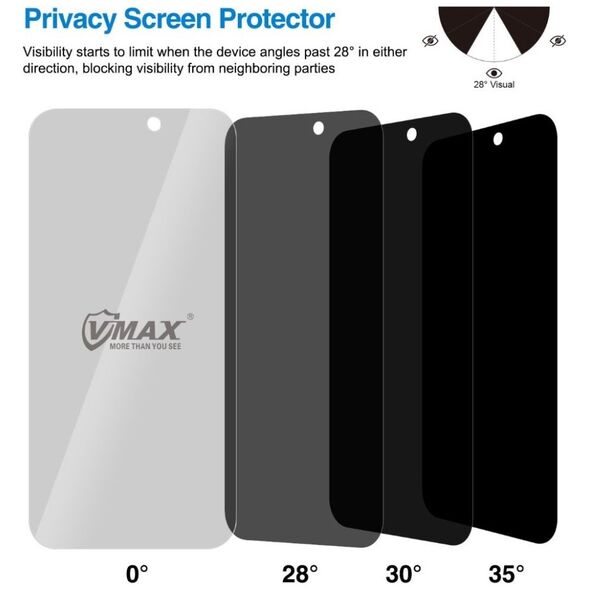 Vmax tempered glass 0.33mm 2,5D high clear privacy glass for Samsung Galaxy A54 5G