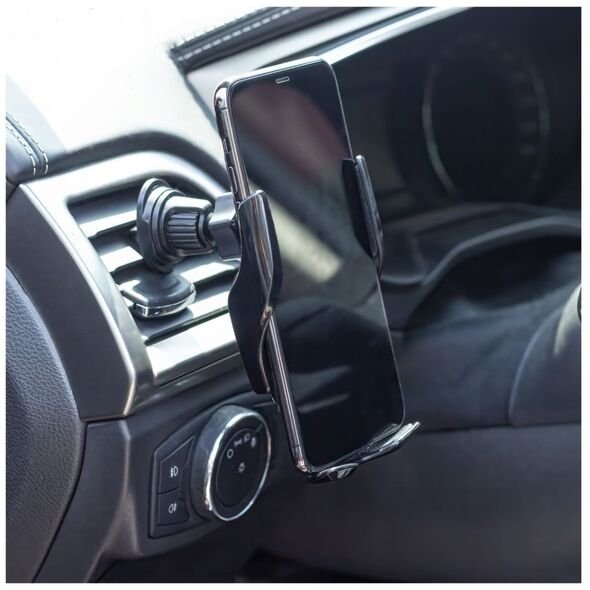 Maxlife car holder for air vent MXCH-08 automatic with wireless charging black 15W
