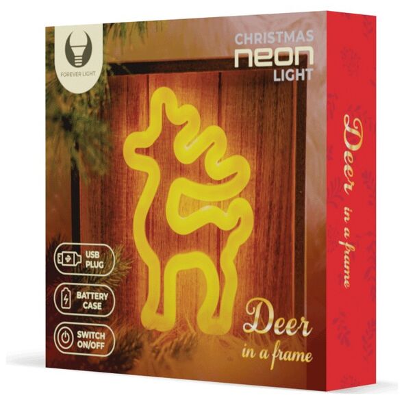 Neon Wood Frame LED DEER warm white FLNW01 Forever Light