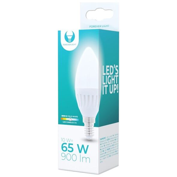 LED bulb E14 C37 10W 230V 6000K 900lm ceramic Forever Light