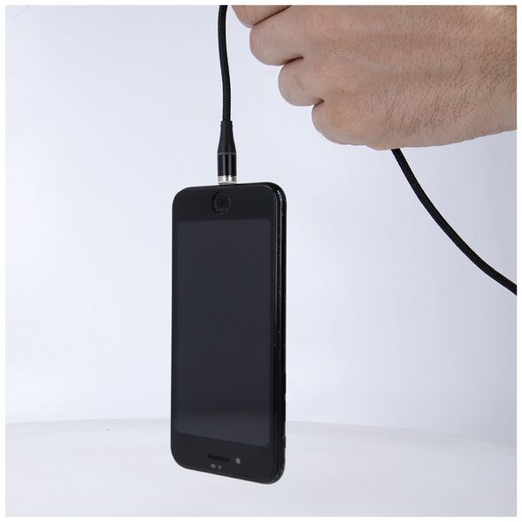 Maxlife MXUC-03 magnetic cable USB - Lightning + USB-C + microUSB 1,0 m 3A black nylon