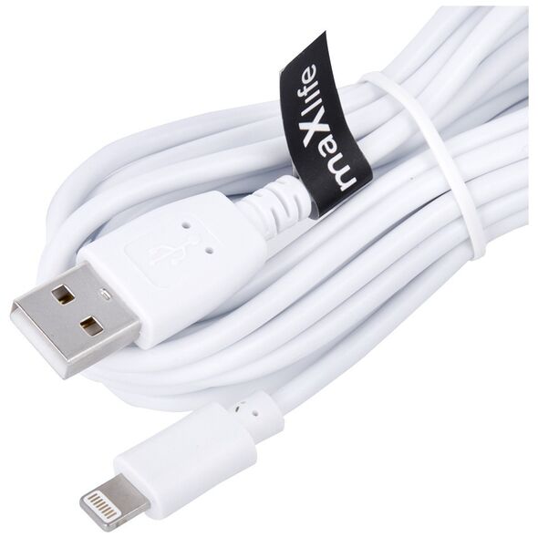 Maxlife cable USB - Lightning 3,0 m 2A white