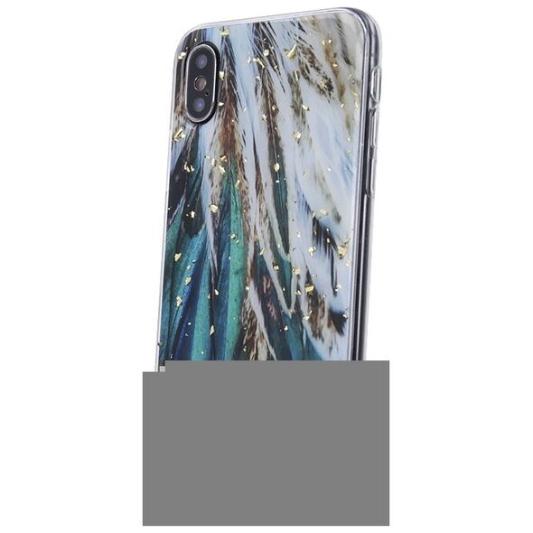 Gold Glam case for Samsung Galaxy A35 5G feathers