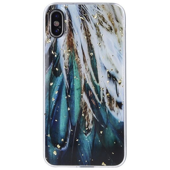 Gold Glam case for Samsung Galaxy A35 5G feathers