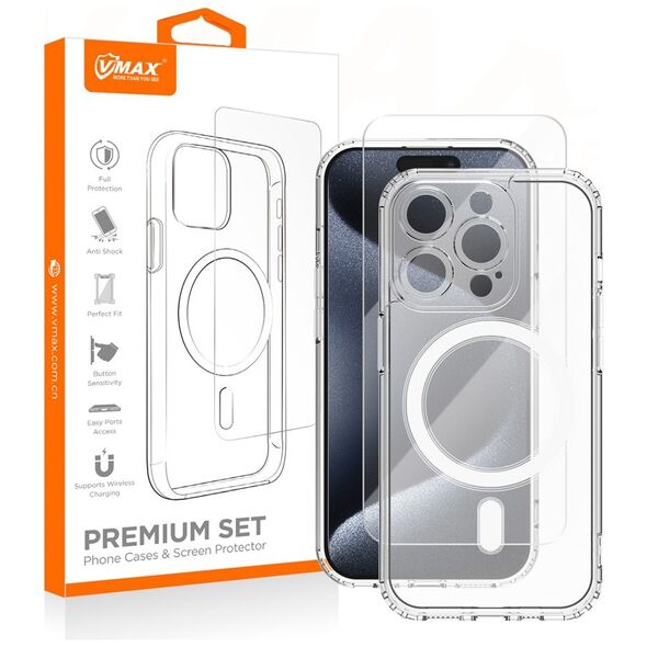 Vmax set Mag case + glass 2,5D premium for iPhone 12 Pro 6,1&quot;