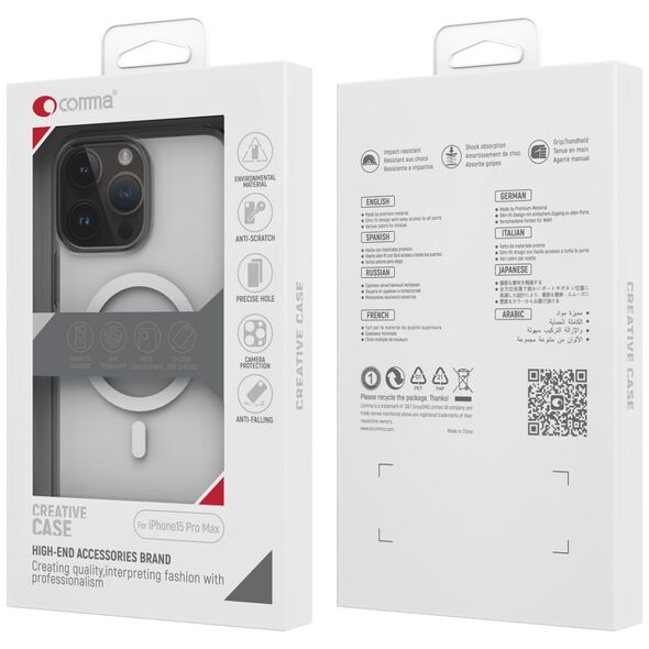 Comma case Elemental Mag for iPhone 15 Pro Max transparent