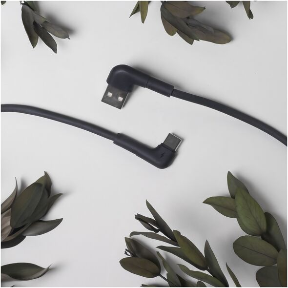 Maxlife MXUC-09 angle cable USB - USB-C 1,0 m 3A black
