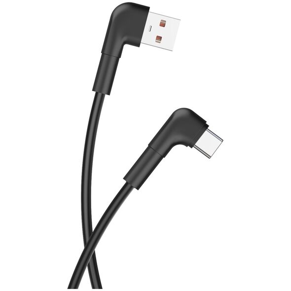 Maxlife MXUC-09 angle cable USB - USB-C 1,0 m 3A black