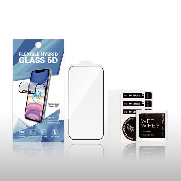 Flexible hybrid glass 5D with frame for iPhone 12