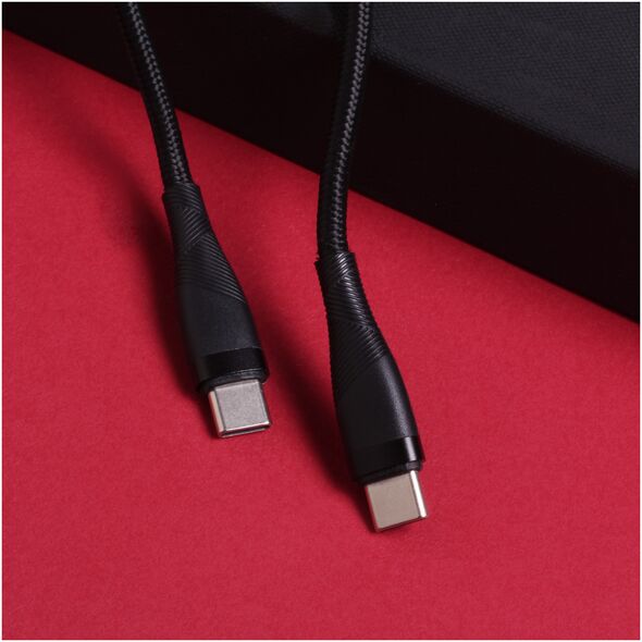 Maxlife MXUC-08 cable USB-C - USB-C 1,0 m 100W black nylon