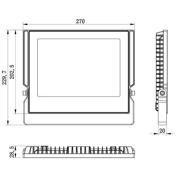Floodlight LED ASPIRE 100W 4500K 11000lm 230V Forever Light