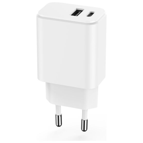 Setty charger 1x USB + USB-C 3A 20W white