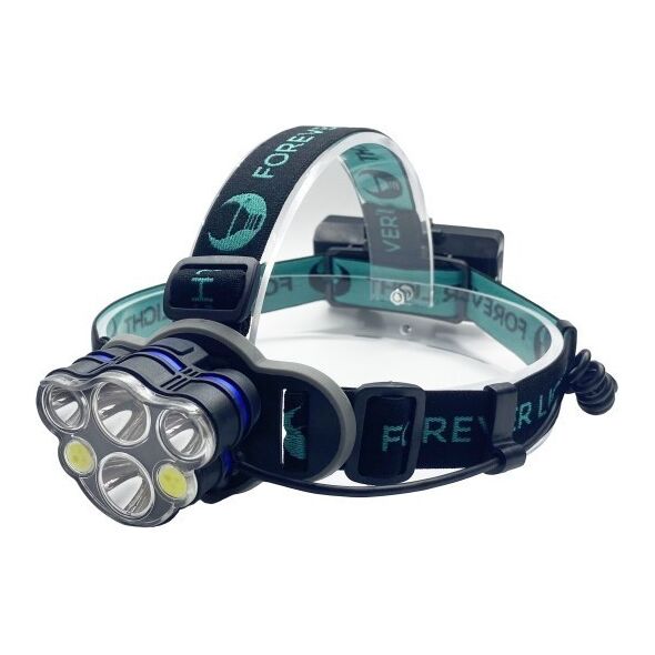 LED Headlamp Ultra T6 2x 10W + XP-E 2x 3W 500lm 2x 18650 1200mAh Li-Ion Forever Light