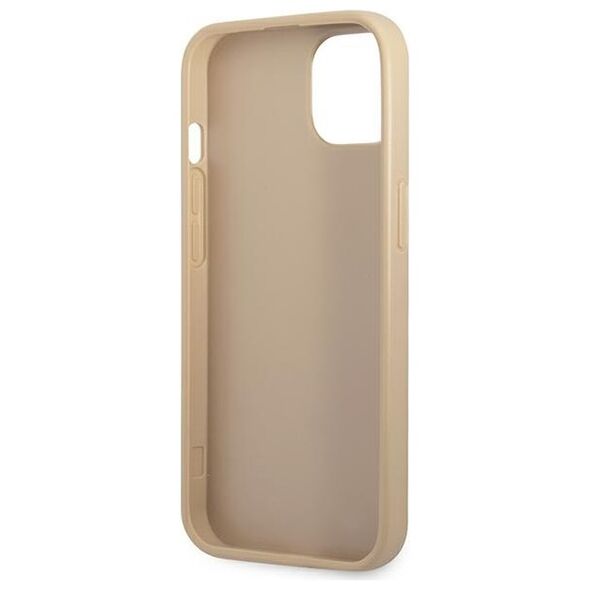 Guess case for iPhone 14 Plus 6,7&quot; GUHCP14MPSATLE beige hardcase Saffiano Triangle Logo 3666339065416