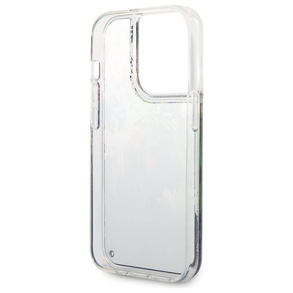 Guess case for iPhone 14 Pro Max 6,7&quot; GUHCP14XLFLSB blue hardcase Flower Liquid Glitter 3666339066116