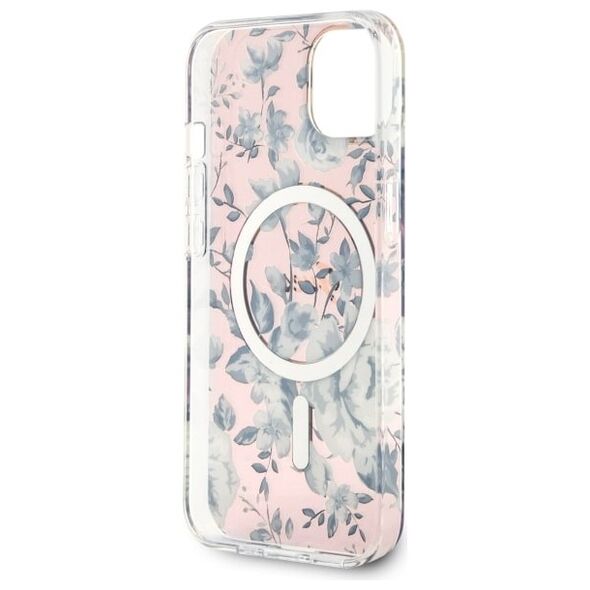 Guess case for iPhone 14 6,1&quot; GUHMP14SHCFWSP pink hardcase Magsafe IML Flower 3666339115555