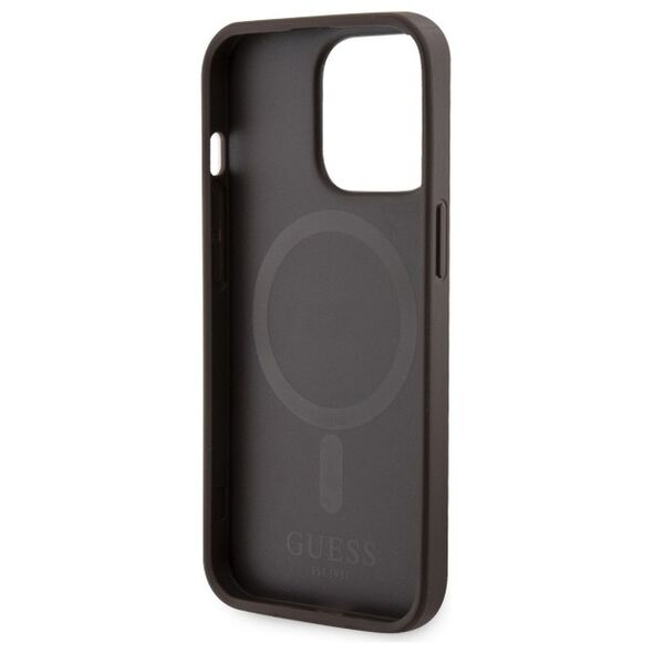Guess case for iPhone 13 Pro 6,1&quot; GUHMP13LP4RPSW brown harcase Magsafe 4G Printed Stripes 3666339119751