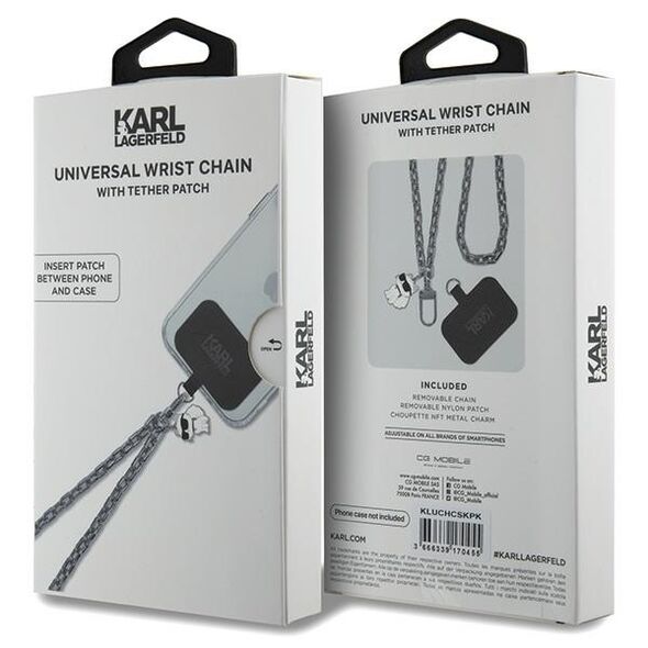 Karl Lagerfeld strap KLUCHCSKPK silver Universal Crossbody Cord Ikonik 3666339170455