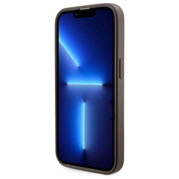 Guess case for iPhone 14 Pro 6,1&quot; GUHMP14LHGCFSEW brown hard case GCube Stripes MagSafe 3666339112486