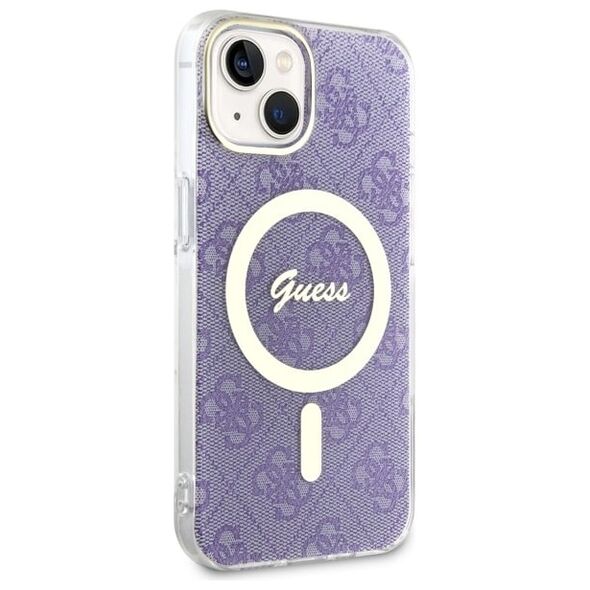 Guess case for iPhone 14 Plus 6,7&quot; GUHMP14MH4STU purple hard case 4G MagSafe 3666339127206