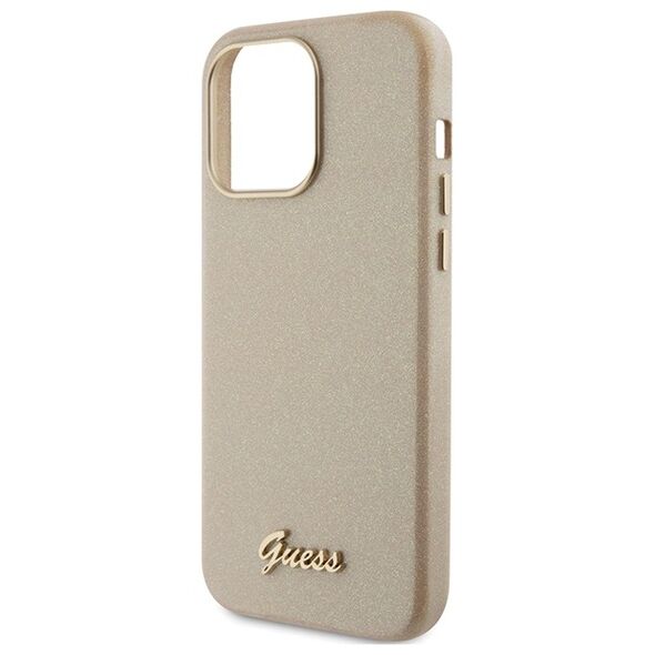 Guess case for iPhone 15 Pro Max 6.7&quot; GUHCP15XPGMCSD gold gold hardcase Glitter Glossy Script 3666339155513