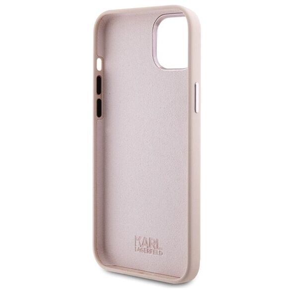 Karl Lagerfeld case for iPhone 15 Plus 6,7&quot; KLHCP15MSMHCNPP pink HC SILICONE C METAL PIN 3666339166243