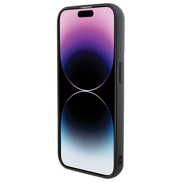Karl Lagerfeld case for iPhone 15 Pro 6,1&quot; KLHCP15LGSAKCPK black HC GRIPSTAND SAFFIANO KC PINS 3666339206895