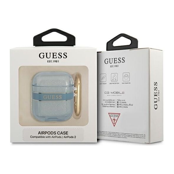 Guess case for AirPods 1 / 2 GUA2HHTSB blue Cord 3666339047108