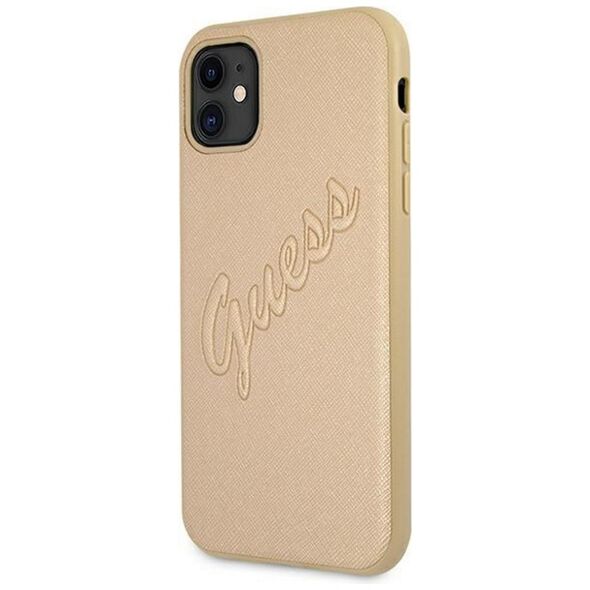 Guess case for iPhone 12 Pro Max 6,7&quot; GUHCP12LRSAVSLG gold hard case Saffiano Vintage Script 3666339004439
