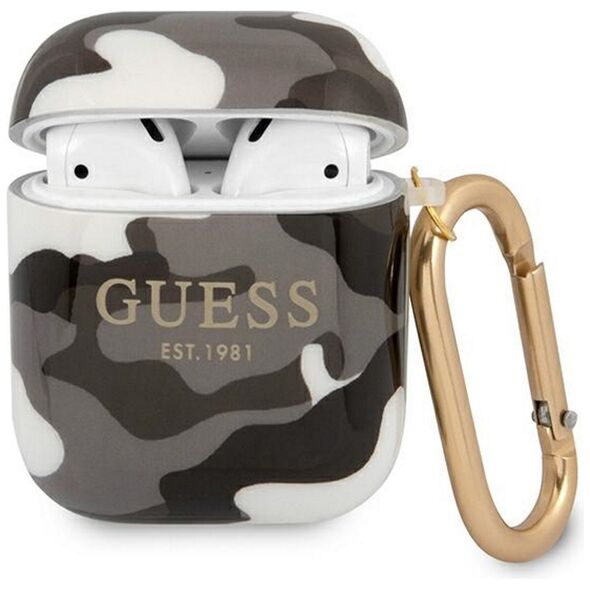 Guess case for AirPods GUA2UCAMG black Camo Collection 3666339010089