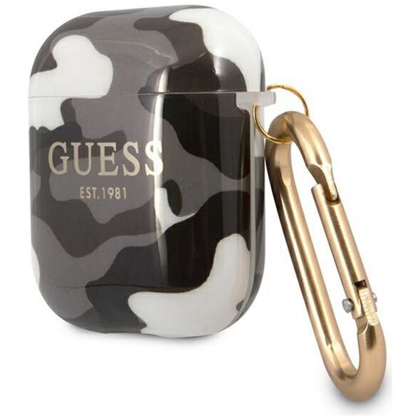 Guess case for AirPods GUA2UCAMG black Camo Collection 3666339010089