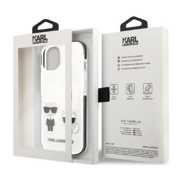 Karl Lagerfeld case for iPhone 13 Mini KLHCP13STPEKCW black hard case Iconic Karl & Choupette 3666339048600