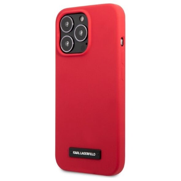Karl Lagerfeld case for iPhone 13 Pro KLHCP13LSLMP1R red hard case Liquid Glitter Logo 3666339048747
