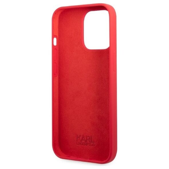 Karl Lagerfeld case for iPhone 13 Pro KLHCP13LSLMP1R red hard case Liquid Glitter Logo 3666339048747