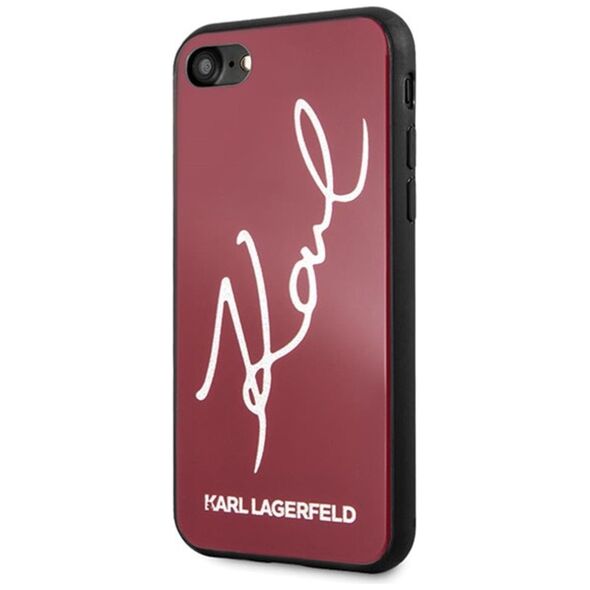 Karl Lagerfeld case for iPhone 7 / 8 KLHCI8DLKSRE red hard case Signature Glitter 3700740445075