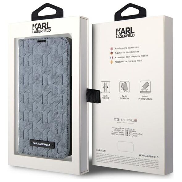 Karl Lagerfeld case for iPhone 14 Pro 6,1&quot; KLBKP14LSAKLHPG silver BT Saffiano Mono 3666339123000