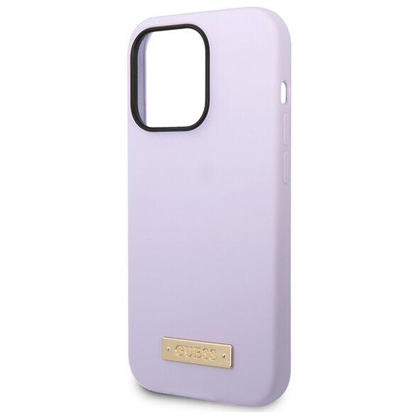 Guess case for iPhone 14 Pro 6,1&quot; GUHMP14LSBPLU fioletowa hard case Liquid Silicone Logo MagSafe 3666339070403