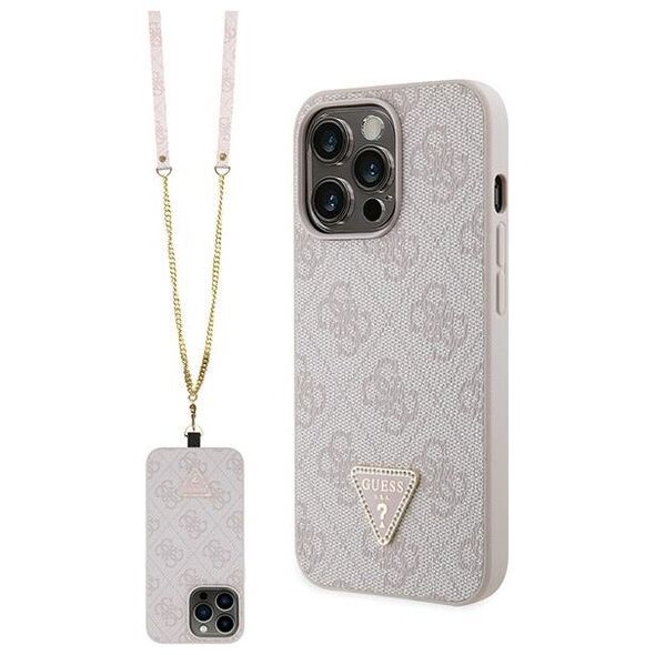 Guess case for iPhone 13 Pro 6,1&quot; GUHCP13LP4TDSCPP pink HC PU Leather Metal Logo Strass Crossbody 3666339147167