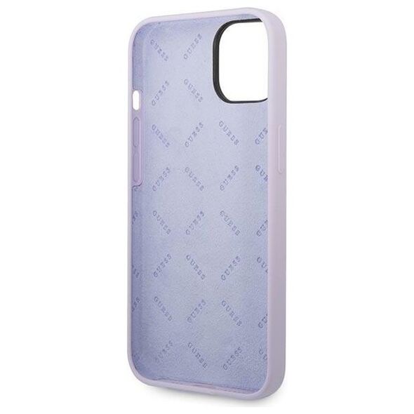 Guess case for iPhone 14 Pro 6,1&quot; GUHCP14LSLSMU purple hard case Silicone Vintage Gold Logo 3666339064983