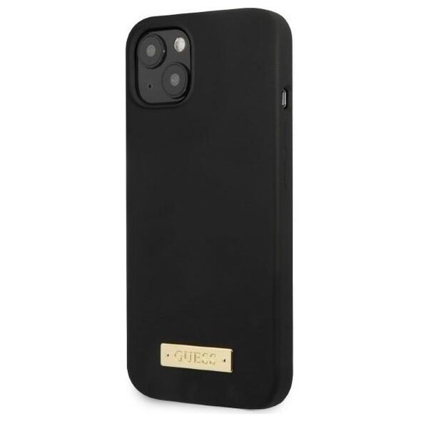 Guess case for iPhone 13 Pro / 13 6,1&quot; GUHMP13LSPLK black hard case Silicone Logo Plate MagSafe 3666339056834