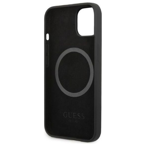 Guess case for iPhone 13 Pro / 13 6,1&quot; GUHMP13LSPLK black hard case Silicone Logo Plate MagSafe 3666339056834