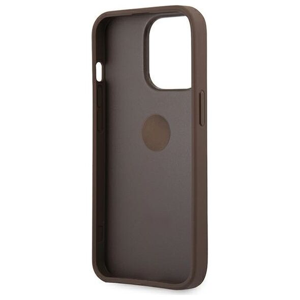 Guess case for iPhone 13 Pro 6,1&quot; GUHCP13L4GMRBR brown HC PU 4G Ring 3666339023973