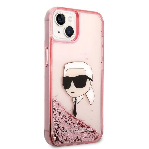 Karl Lagerfeld case for iPhone 14 Plus 6,7&quot; KLHCP14MLNKHCP pink hardcase Glitter Karl Head 3666339086893