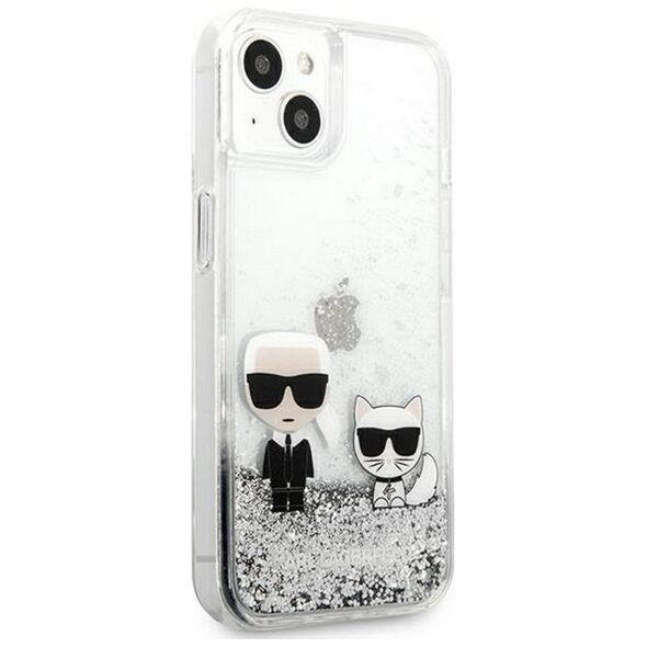 Karl Lagerfeld for iPhone 13 Pro Max 6,7'' KLHCP13XGKCS silver hard case Liquid Glitter Karl&Choupette 3666339027360