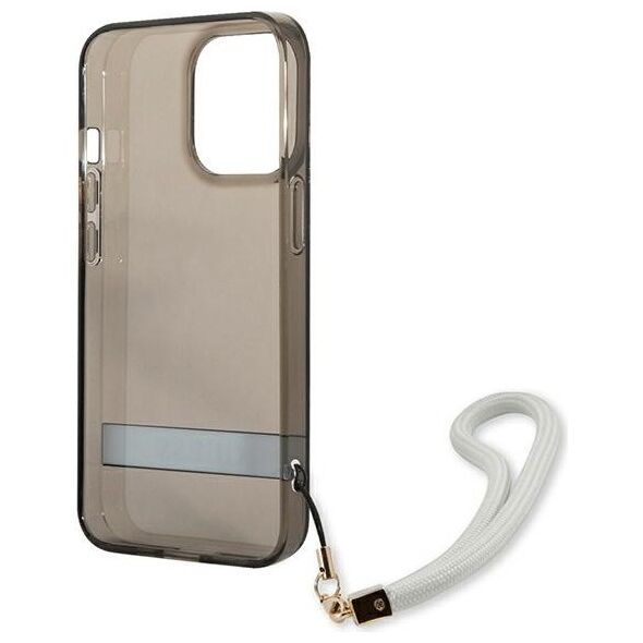 Guess case for iPhone 13 / 13 Pro 6,1&quot; GUHCP13LHTSGSK black hard case Translucent Stap 3666339040611
